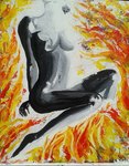 Fi&eacute;vre.Huile et Acrylique 60*50 cm ( Dispo &agrave; la vente)